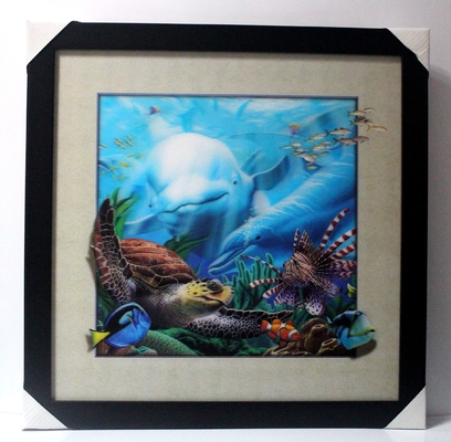 40 X 40cm 3D Lentikular Flip Picture Großhandel / Custom Lentikular Druck 3D Plakat 3D Lentikular Foto mit Tier