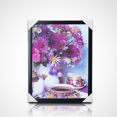 Großhandel Wandfarben PET 40*30cm 3D 5D Linsenartige Tiere Weltbild mit schwarzem Rahmen für Wohnzimmerdekoration