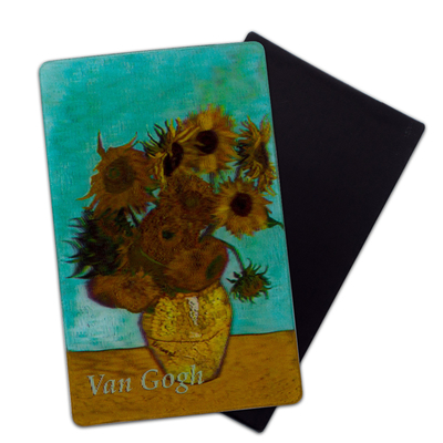 Van Goghs Sonnenblumen 3D-Magneten für Museen Kunstgalerie maßgeschneiderter Kühlschrankmagnet