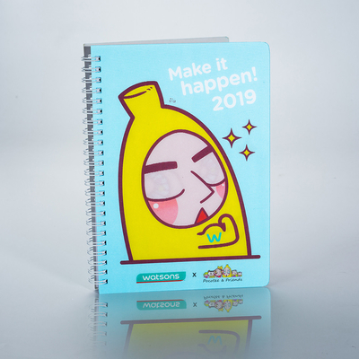 Hot-Sales kundenspezifisches Design A4 A5 3d lentikular spiraler Übungsjournal Notizbuch mit 3d-Abdeckung für Studenten