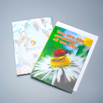 Custom 2 Bilder Flip Funny Linsen 3D Bild Grußgeschenkkarte Linsen 3D Karte