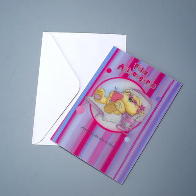 Custom 2 Bilder Flip Funny Linsen 3D Bild Grußgeschenkkarte Linsen 3D Karte