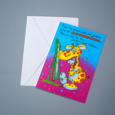 Custom hochwertige farbenfrohe Grußkarte Goldfolie Prägung Briefmarke Danke Karte für Geschenke