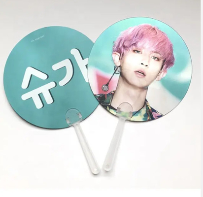 Persönlich angepasste lentikulare 3D-Animation Korea KPOP Idol Flip 3d Handventilator Transparentes Gewebe Handventilator für Geschenke Set