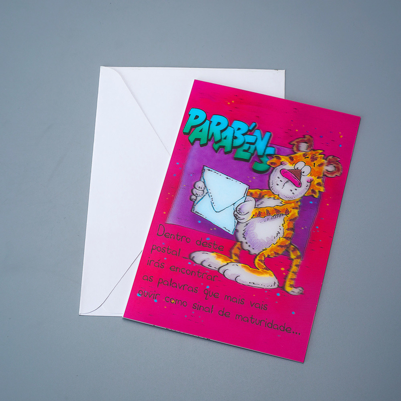 Custom 2 Bilder Flip Funny Linsen 3D Bild Grußgeschenkkarte Linsen 3D Karte