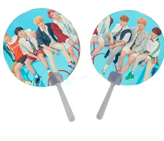 Persönlich angepasste lentikulare 3D-Animation Korea KPOP Idol Flip 3d Handventilator Transparentes Gewebe Handventilator für Geschenke Set