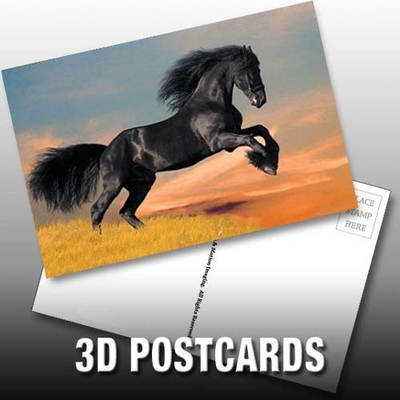 Flip-Effekt 3D-Linsen-Postkarte Schöne Welpen und Kätzchen Design