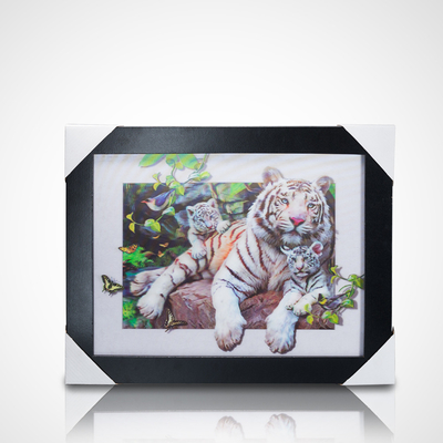 3D-Poster für Linsenmalerei PET 30*40cm 5D-Poster für Linsenmalerei Tiger 3D-Malerei mit schwarzem Rahmen für die Wohnkultur